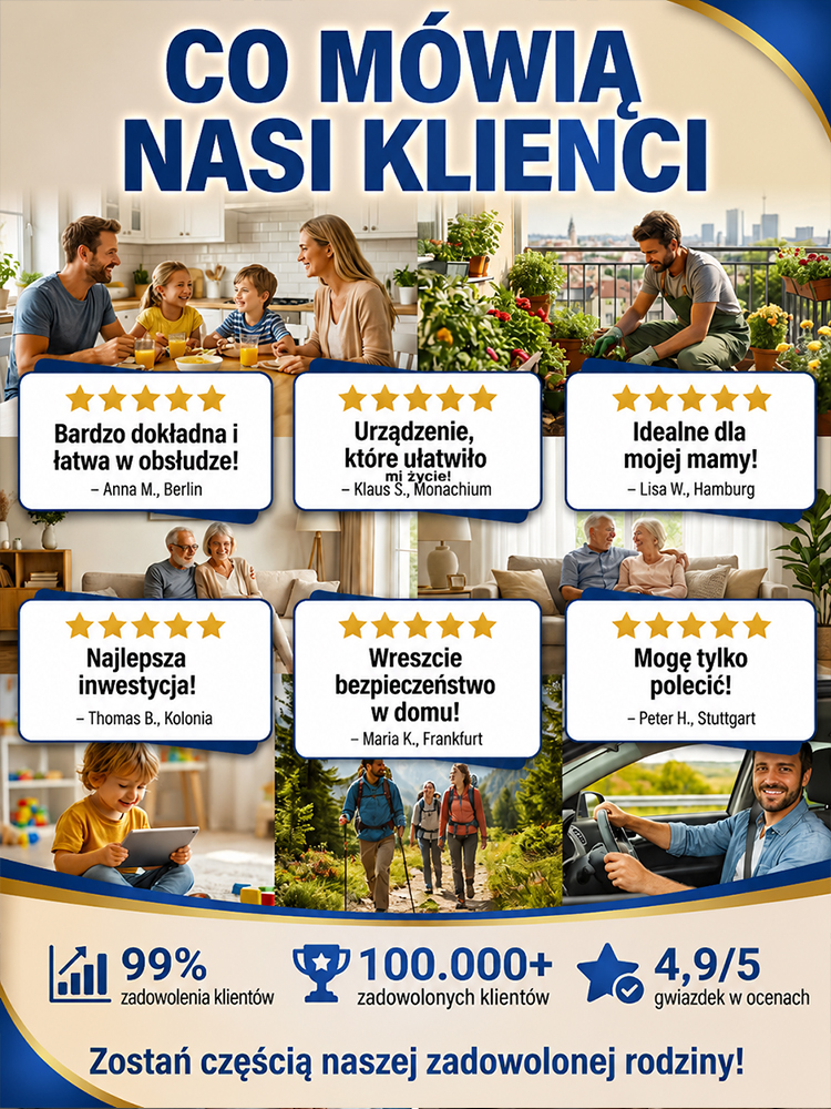 Domowy Monitor Zdrowia dla Seniora 10w1 z Ekranem OLED – Inteligentny Pulsoksymetr do Kontroli Serca (Rabat -50% + Płatność przy Odbiorze)