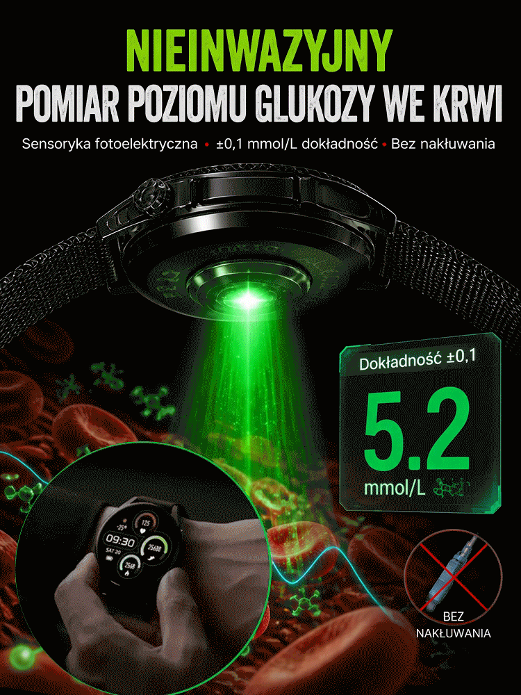❤️Zegarek Inteligentny GT6pro z EKG i Glukometrem – Zaawansowana Technologia na Nadgarstku❤️