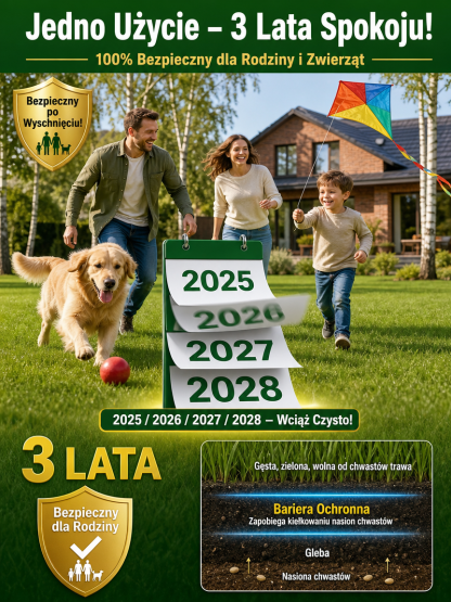 Niemiecki 2w1 Środek Chwastobójczy (6h Niszczy Korzenie, Bezpieczny dla Trawy) | -80% SALE + Płatność przy Odbiorze
