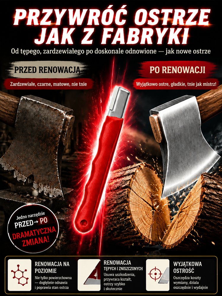 Magiczna Ostrzałka Premium (Niemiecka Stal) | Ekstremalnie Ostre Noże w 3 Sekundy (Tylko 3 Pociągnięcia) | -50% OFF + Płatność przy Odbiorze