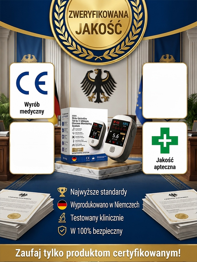 Domowy Monitor Zdrowia dla Seniora 10w1 z Ekranem OLED – Inteligentny Pulsoksymetr do Kontroli Serca (Rabat -50% + Płatność przy Odbiorze)