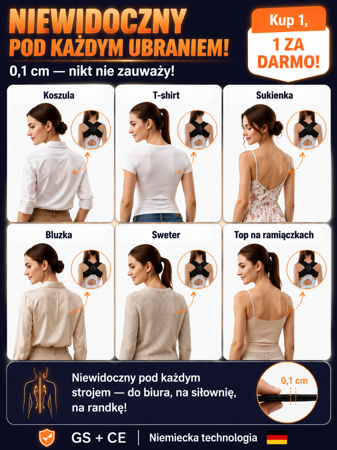 Dyskretny Pas Korygujący Postawę - Do Pracy przy Biurku (-50% OFF)