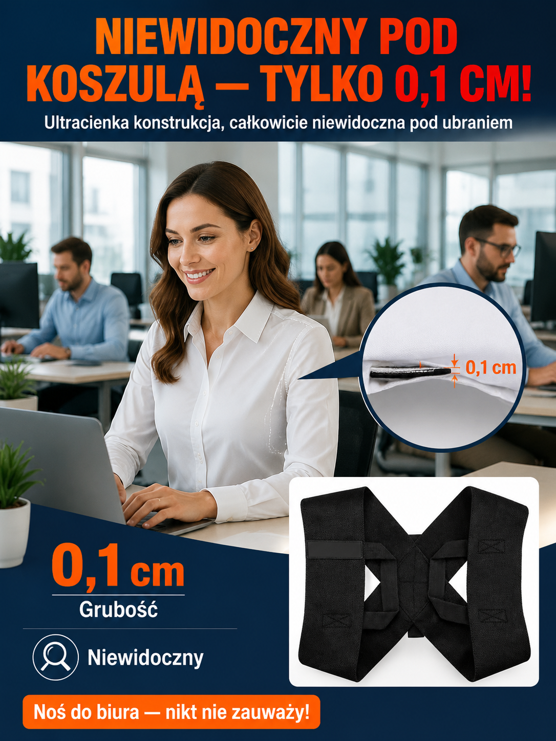 Dyskretny Pas Korygujący Postawę - Do Pracy przy Biurku (-50% OFF)