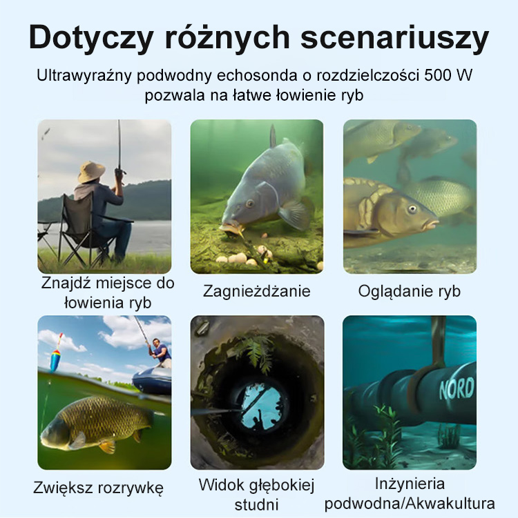 【Niezbędnik wędkarski】Podwodna Kamera Wędkarska 5MP | Noktowizor HD | Płatność przy odbiorze