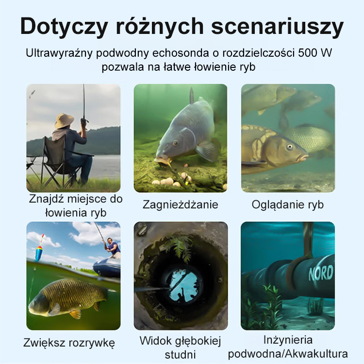 【Niezbędnik wędkarski】Podwodna Kamera Wędkarska 5MP | Noktowizor HD | Płatność przy odbiorze