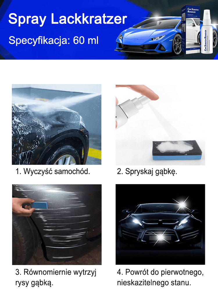Nano spray do naprawy zadrapań parkingowych - Odnów lakier w kilka sekund