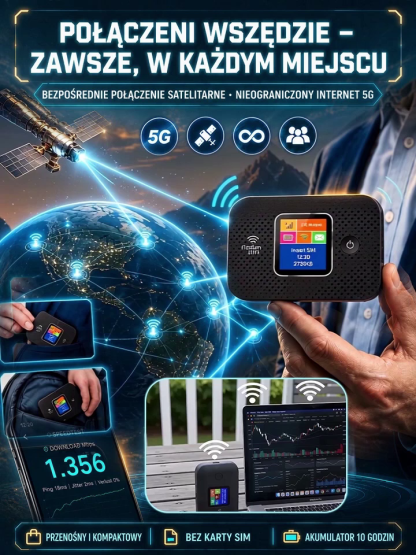 🌐 Przenośny Router WiFi 5G Bez SIM | 🌍 Globalny Zasięg i 🔋 Bateria 10h | 📦 Płatność przy Odbiorze + 🚚 Darmowa Dostawa