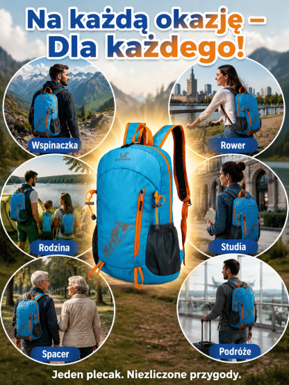 🎒Ultralekki, składany plecak turystyczny o bardzo dużej pojemności 20 l, nie wymaga odprawy!
