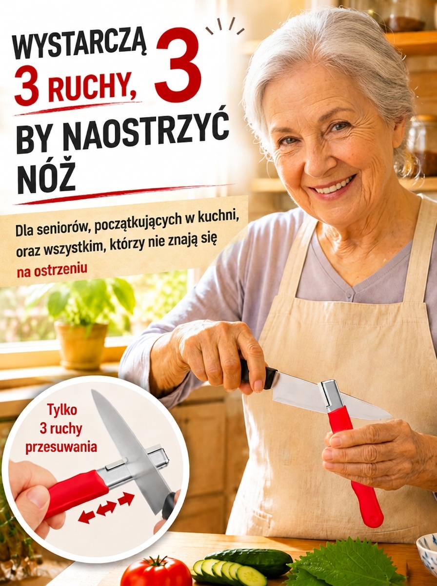 Magiczna Ostrzałka Premium (Niemiecka Stal) | Ekstremalnie Ostre Noże w 3 Sekundy (Tylko 3 Pociągnięcia) | -50% OFF + Płatność przy Odbiorze