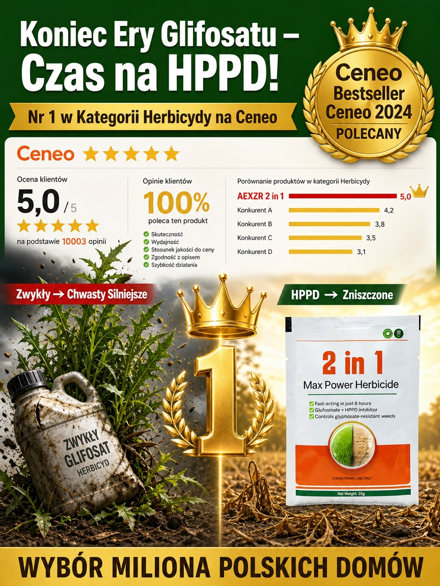 Niemiecki 2w1 Środek Chwastobójczy (6h Niszczy Korzenie, Bezpieczny dla Trawy) | -80% SALE + Płatność przy Odbiorze