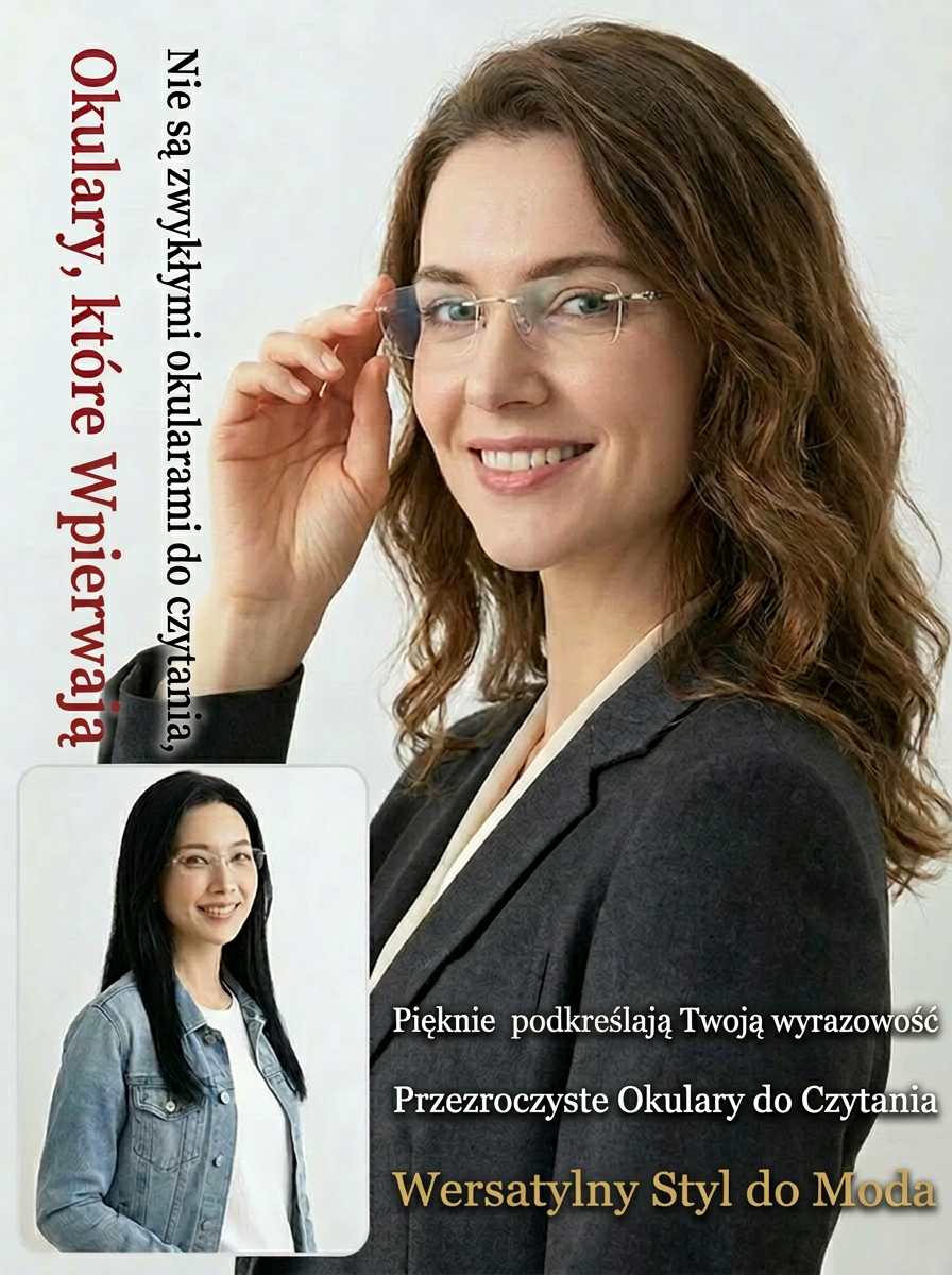 Okulary Bezramowe Tytanowe - Progresywny Filtr Blue Light + UV | -50% OFF