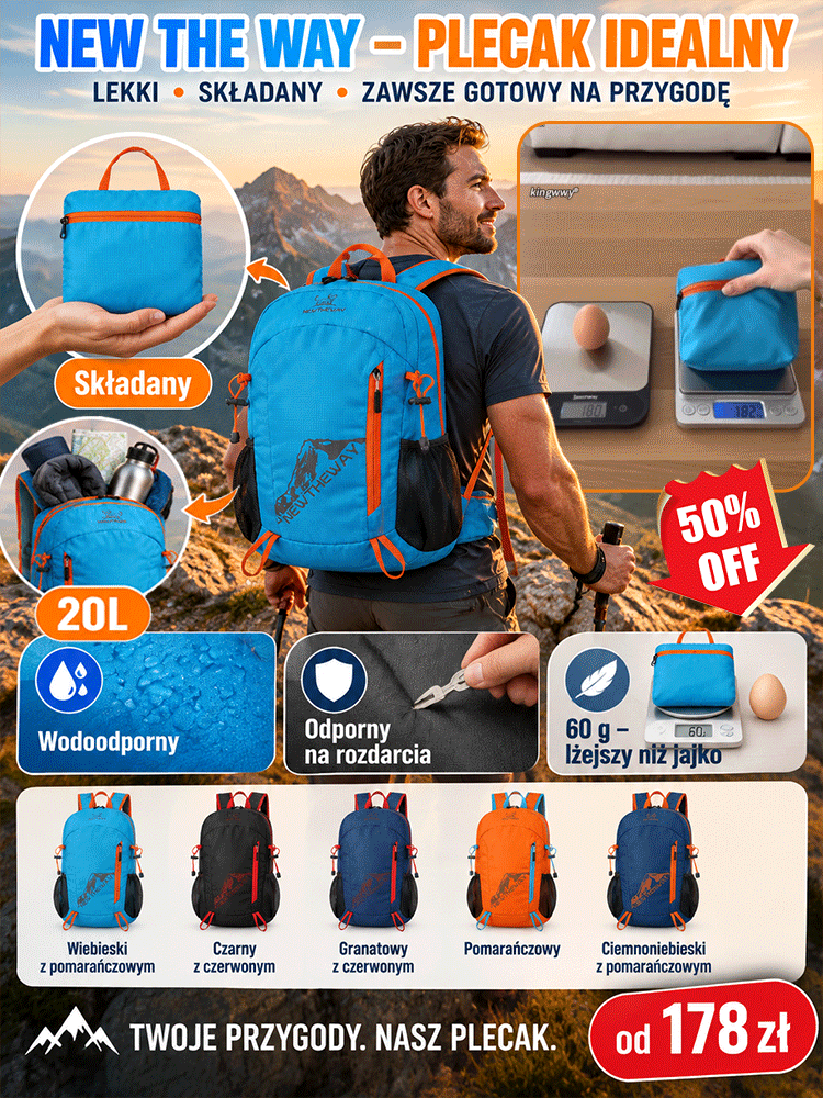 🎒Ultralekki, składany plecak turystyczny o bardzo dużej pojemności 20 l, nie wymaga odprawy!