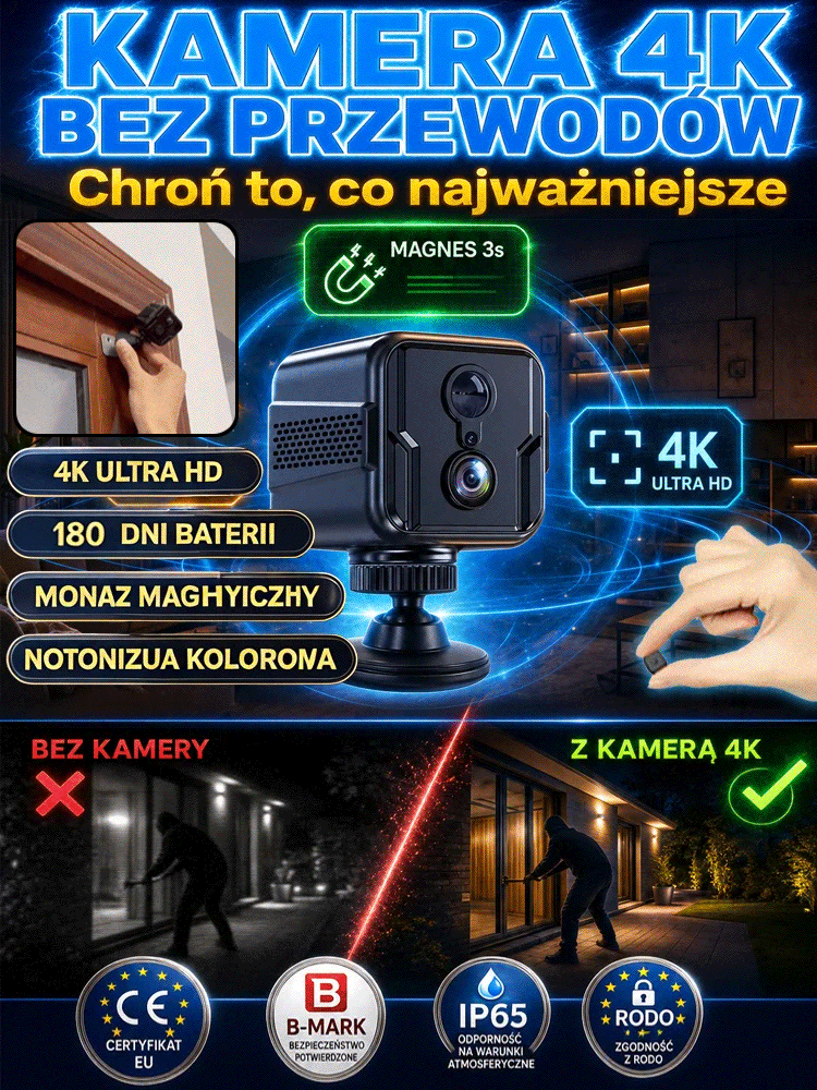 [HIT] Bezprzewodowa Minikamera 4G na Kartę SIM (Bez WiFi) – Zdalny Podgląd w Telefonie | Płatność 