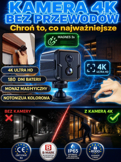 [HIT] Bezprzewodowa Minikamera 4G na Kartę SIM (Bez WiFi) – Zdalny Podgląd w Telefonie | Płatność 