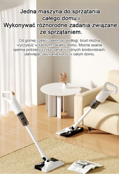 Silny Odkurzacz Bezprzewodowy z Mopem na Sierść i Kurz | Dzisiaj -50%