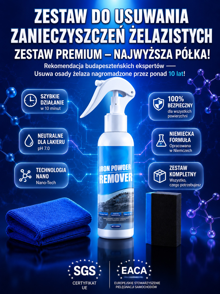 💣 Niemiecki Zestaw do Usuwania Rdzy (Spray + Gąbka) | Likwidacja -50%
