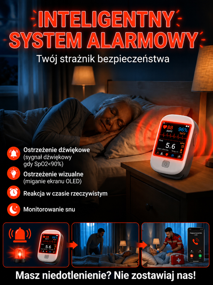 Domowy Monitor Zdrowia dla Seniora 10w1 z Ekranem OLED – Inteligentny Pulsoksymetr do Kontroli Serca (Rabat -50% + Płatność przy Odbiorze)