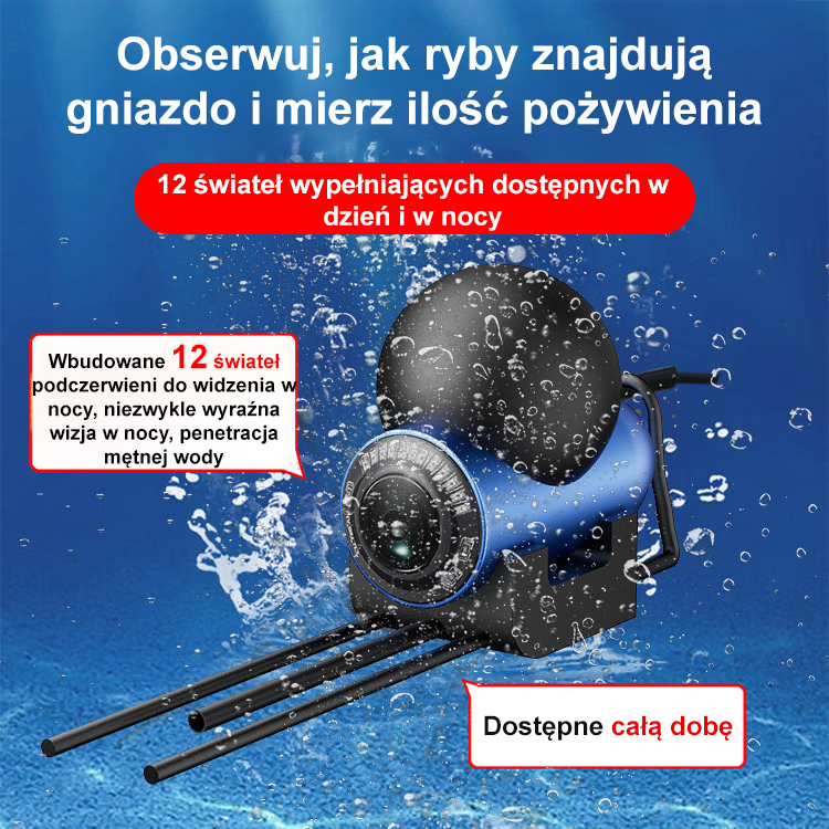 【Niezbędnik wędkarski】Podwodna Kamera Wędkarska 5MP | Noktowizor HD | Płatność przy odbiorze
