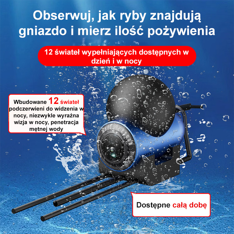 【Niezbędnik wędkarski】Podwodna Kamera Wędkarska 5MP | Noktowizor HD | Płatność przy odbiorze