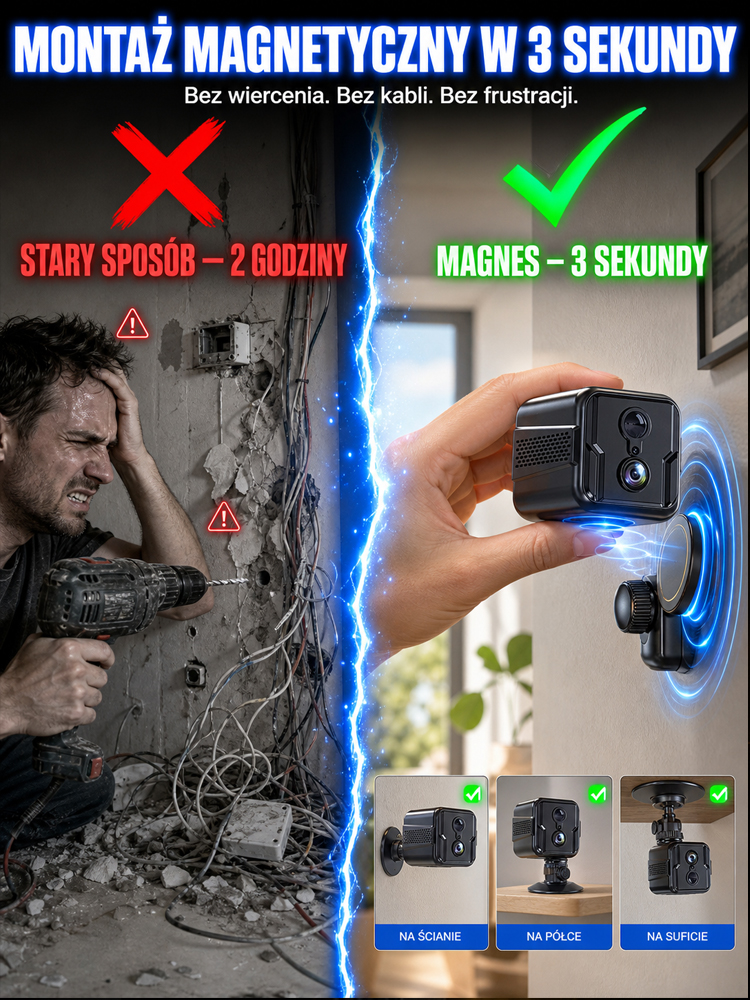[HIT] Bezprzewodowa Minikamera 4G na Kartę SIM (Bez WiFi) – Zdalny Podgląd w Telefonie | Płatność 