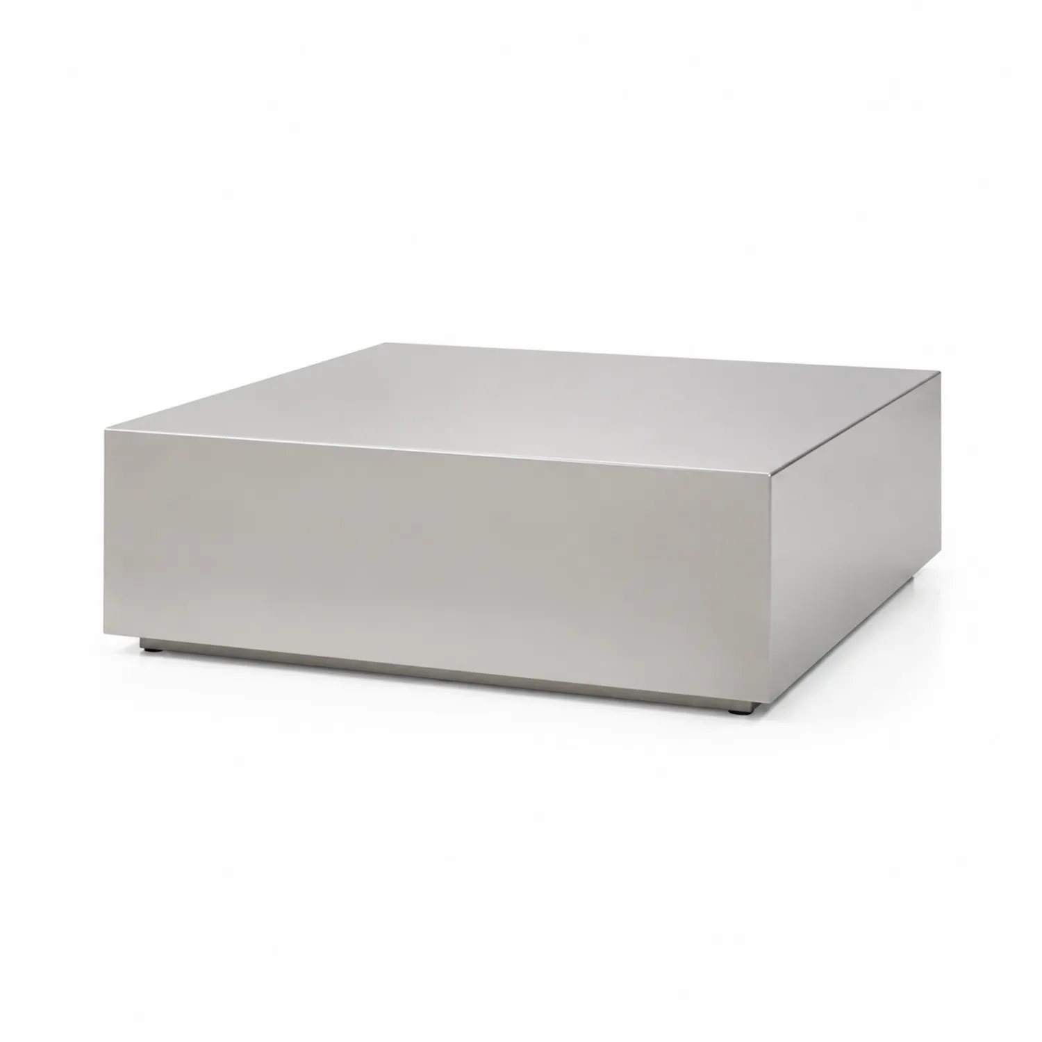 Tavolino da caffè in acciaio inossidabile 80x80x20 cm Argento