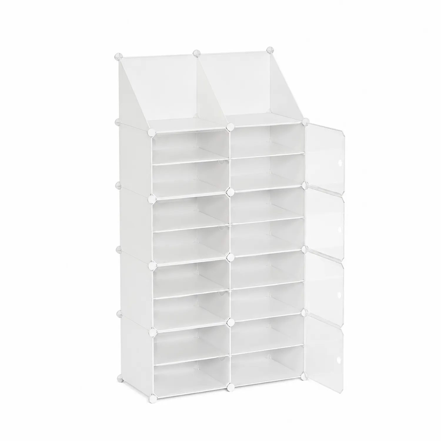 Scarpiera modulare in plastica bianca 175x92x37 cm