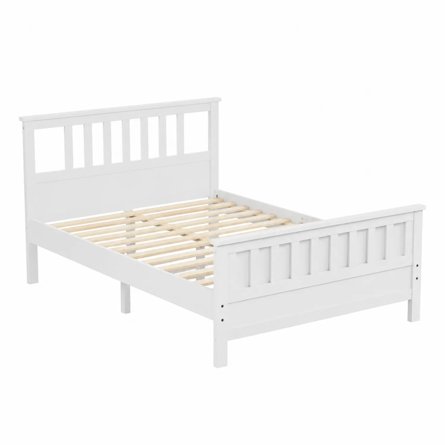 Letto Matrimoniale in Legno Massello Bianco