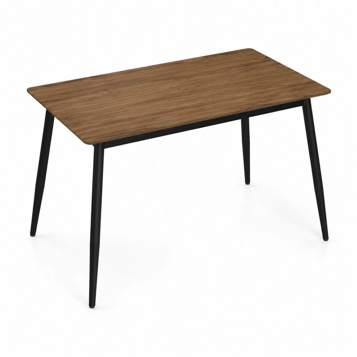 Tavolo da pranzo in legno massello e metallo Marrone/Nero 120x70x75 cm