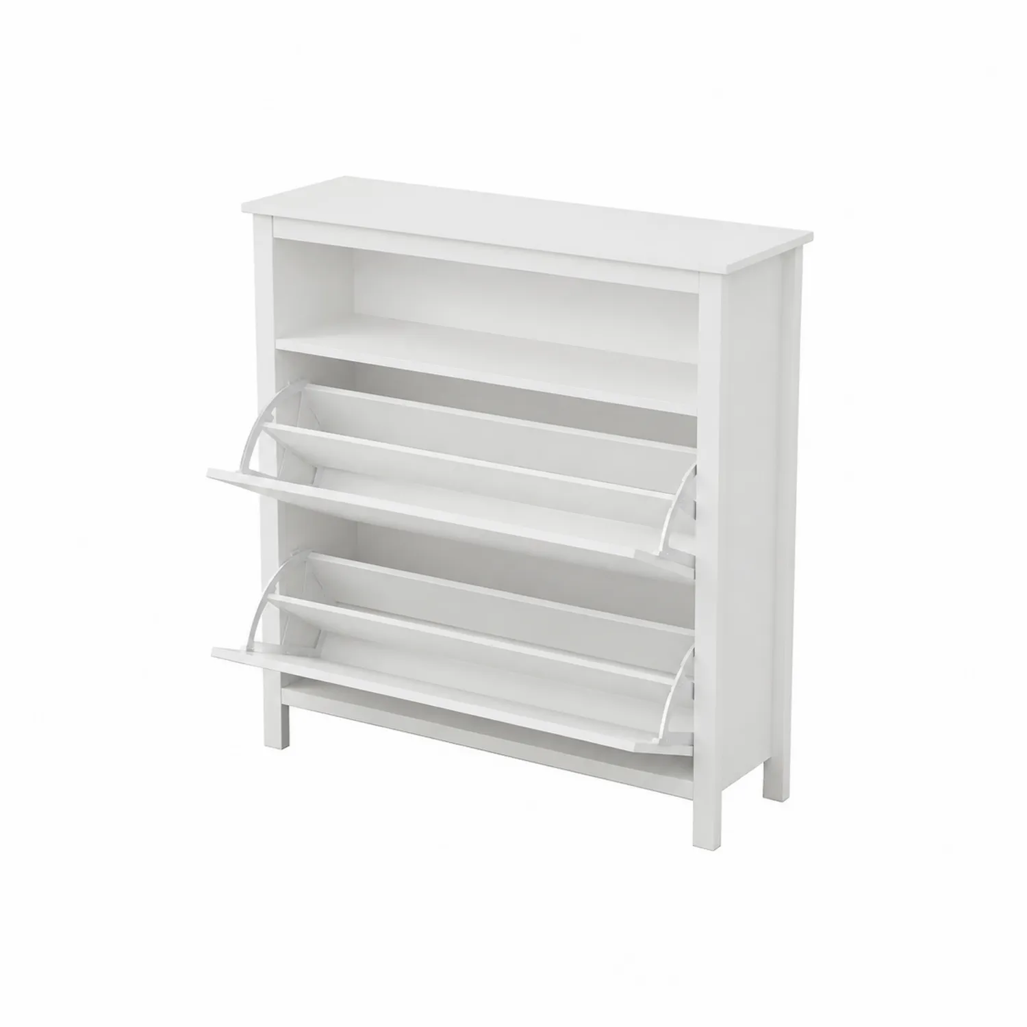 Scarpiera in MDF Bianco con 4 Scomparti 75x24x90 cm