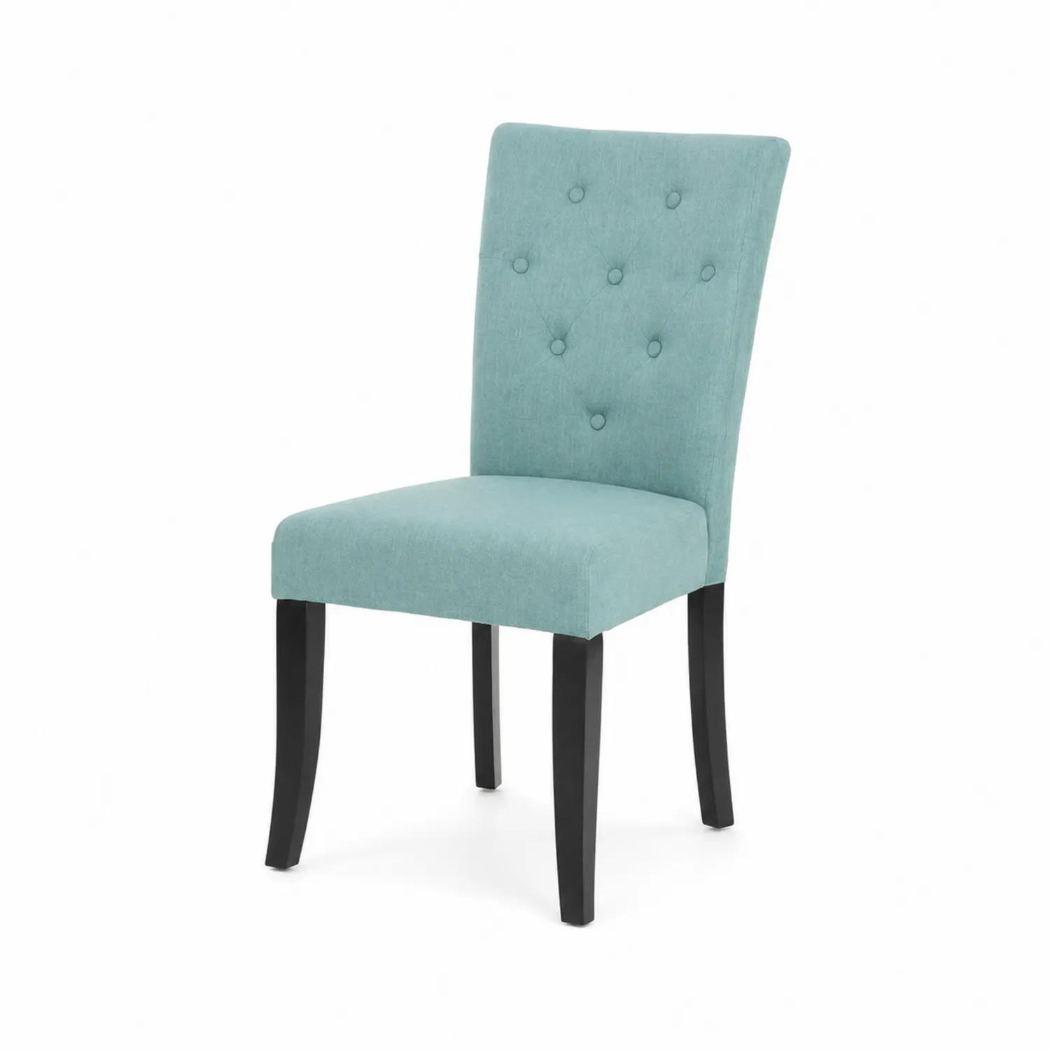 Sedia in tessuto di lino Acquamarina con gambe in legno