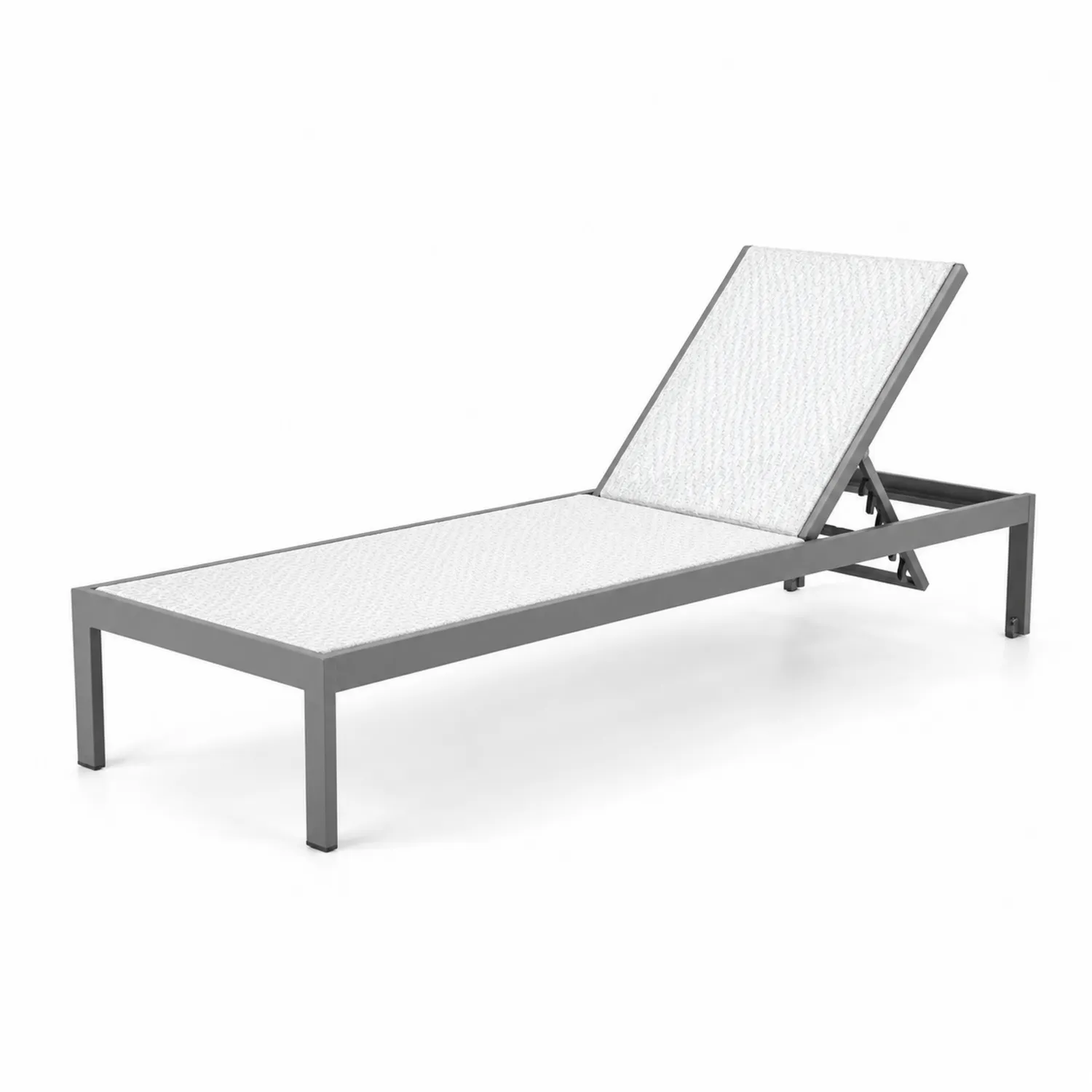 Lettino Prendisole in Alluminio e Tessuto Bianco 200x65x30 cm