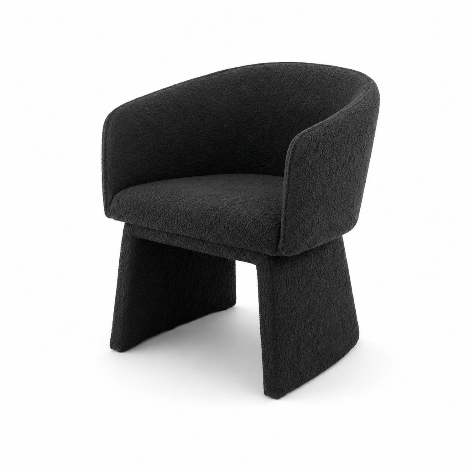 Poltrona in lana bouclé nera