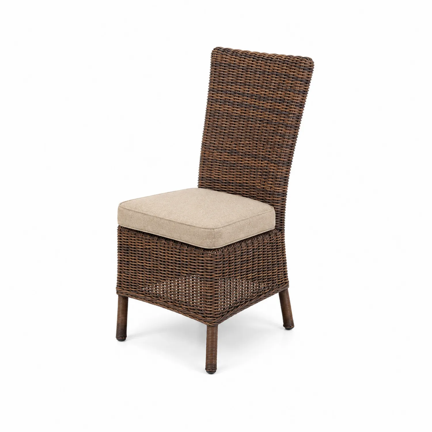 Sedia da Giardino in Rattan Sintetico con Cuscino in Poliestere