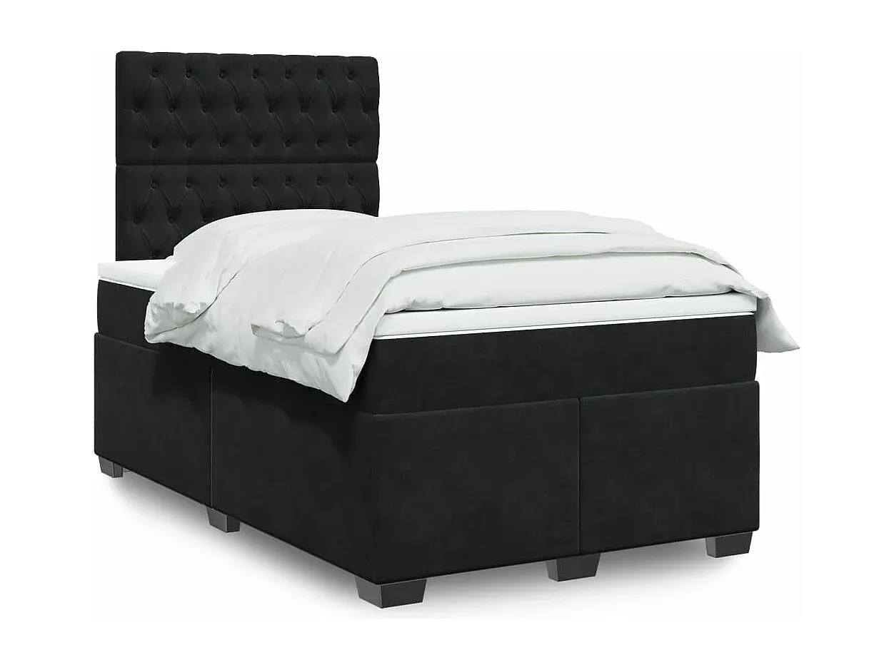 Luxuriöses Boxspringbett in Schwarz 120x200 cm-COZYAVENA