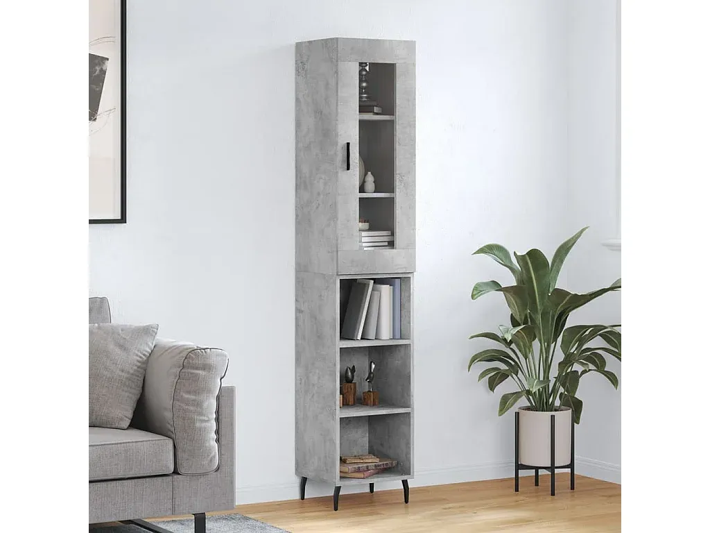 Schmales Stauraumwunder in Betongrau-COZYAVENA