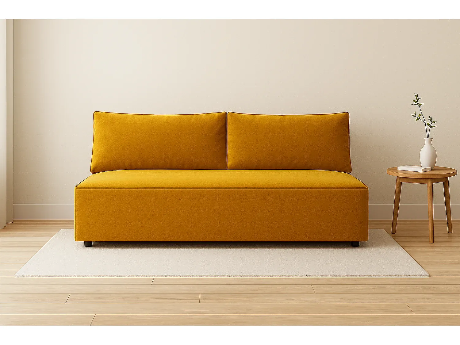 Komfortables Schlafsofa mit Stauraum in Gelb-COZYAVENA
