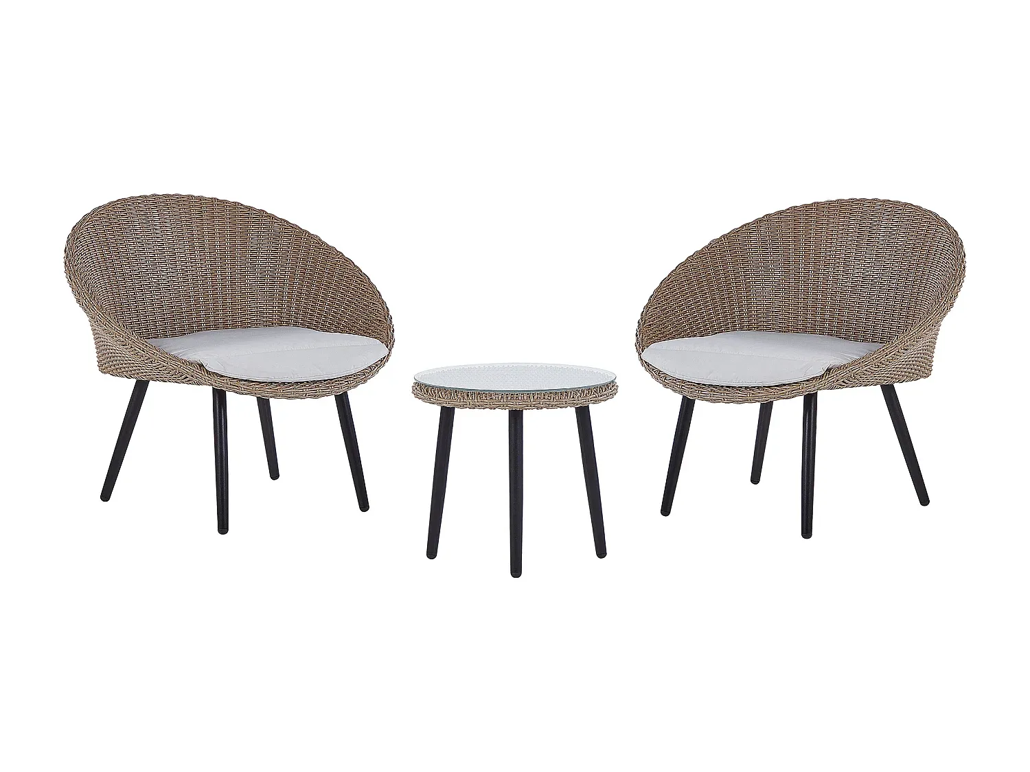 Balkonmöbel-Set mit beige Polstern-COZYAVENA