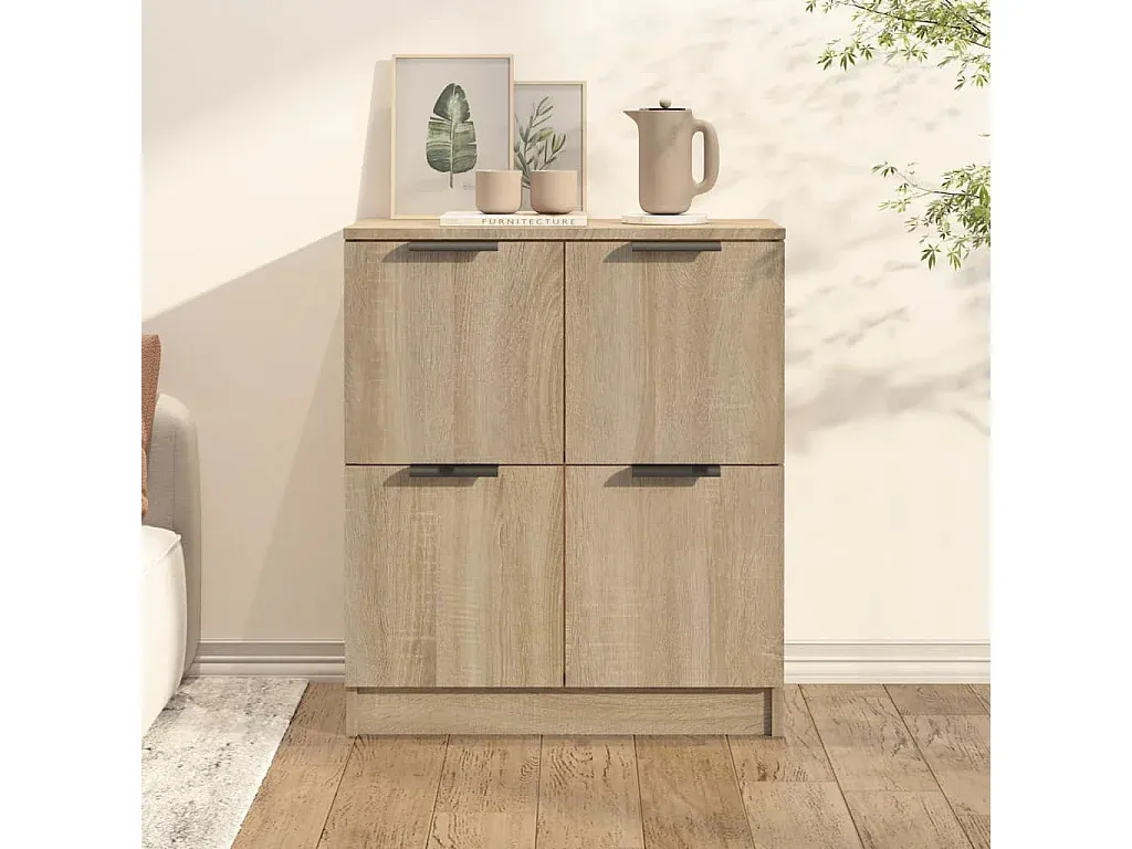 Moderner Sideboard aus Holzwerkstoff in Eichenoptik-COZYAVENA