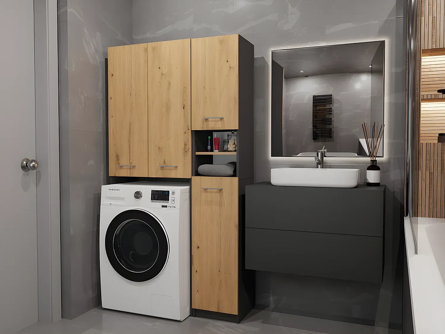 Badezimmer,Bereich Badezimmermöbel,Wandregal Badezimmer-COZYAVENA