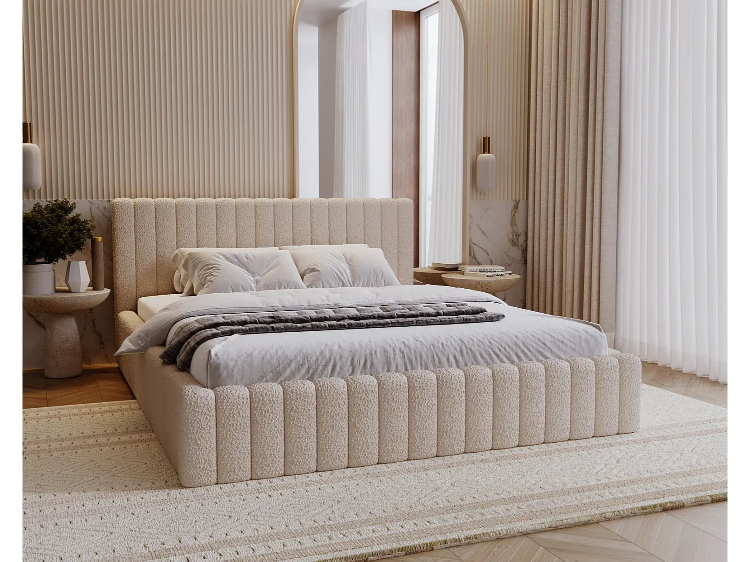 Schlafzimmer,Bereich Bett,Bett mit Bettkasten-COZYAVENA
