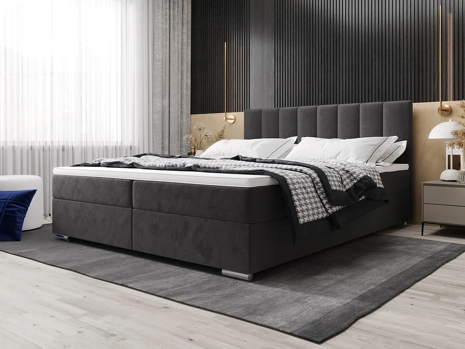 Komfortables Boxspringbett 180x200 cm mit Stauraum-COZYAVENA