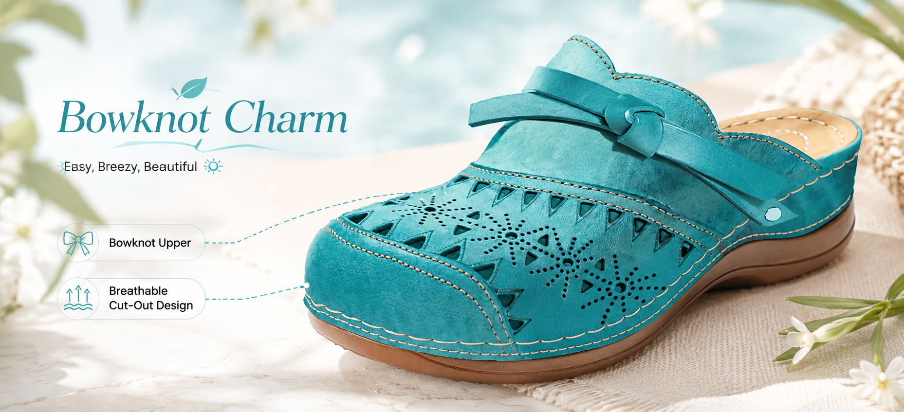Replace with a close-up or short GIF showing the bowknot detail, cut-out upper, and adjustable closure