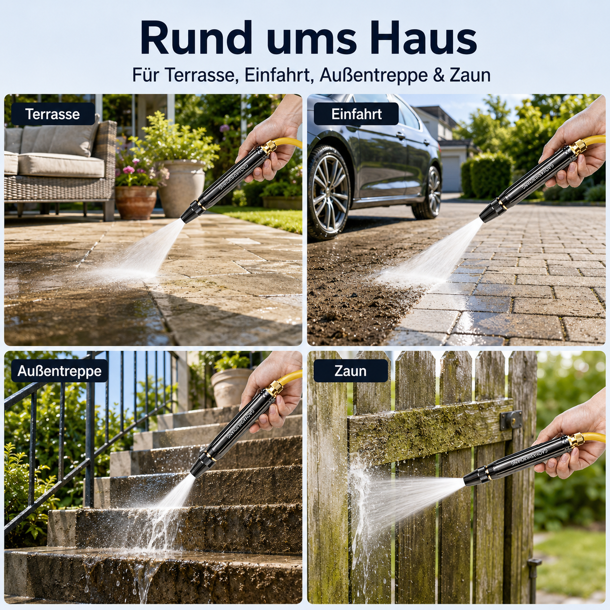Bild-Platzhalter: Terrasse, Einfahrt, Außentreppe oder Zaun wird sauber abgespritzt