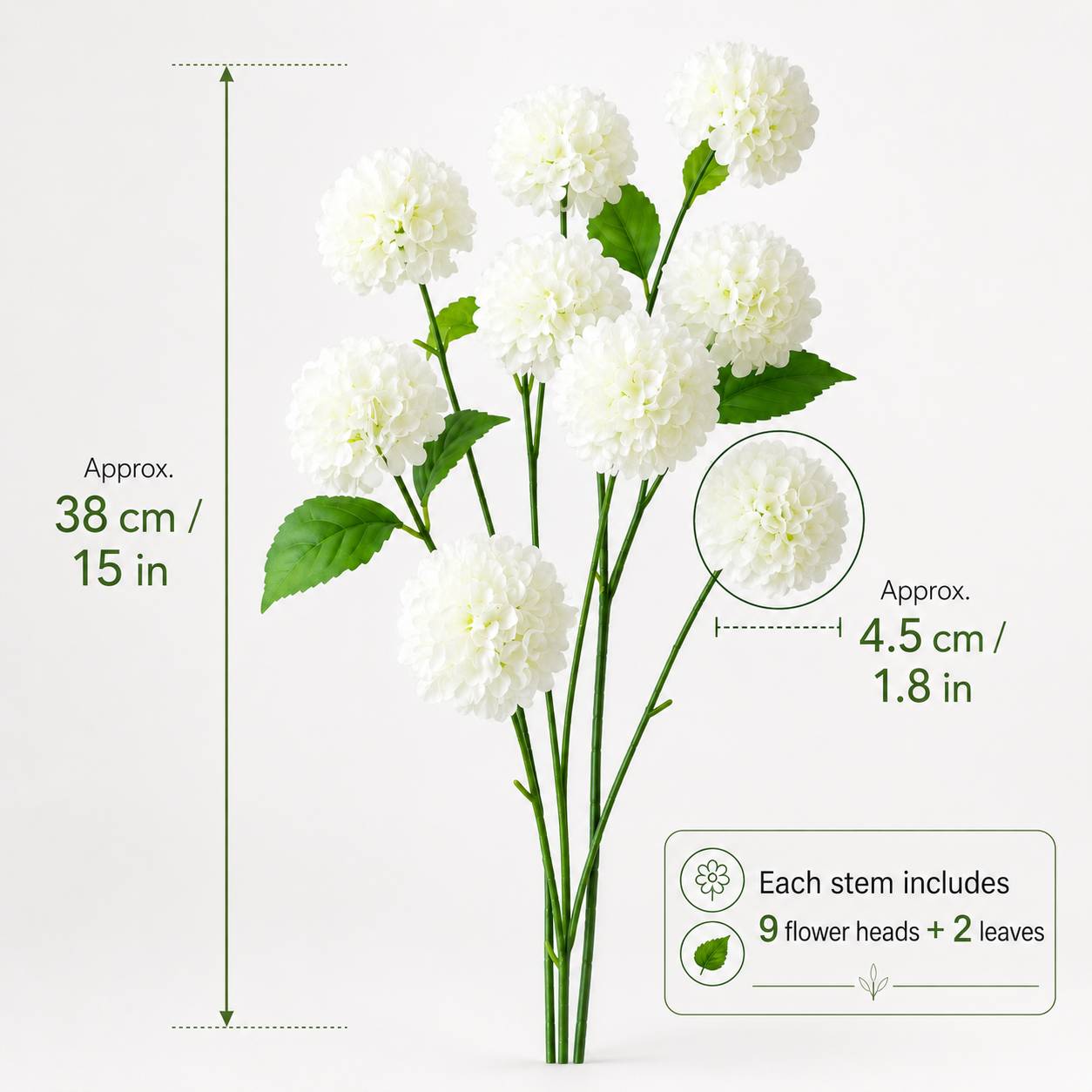 Artificial Outdoor Hydrangea Flowers - UV resistant, Waterproof, Windproof