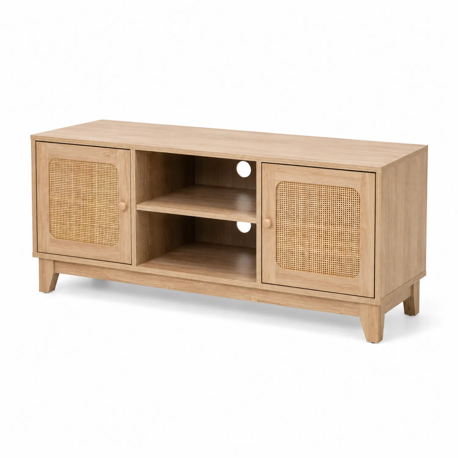 Mobile TV in legno e rattan 120x40x50 cm-elvexium