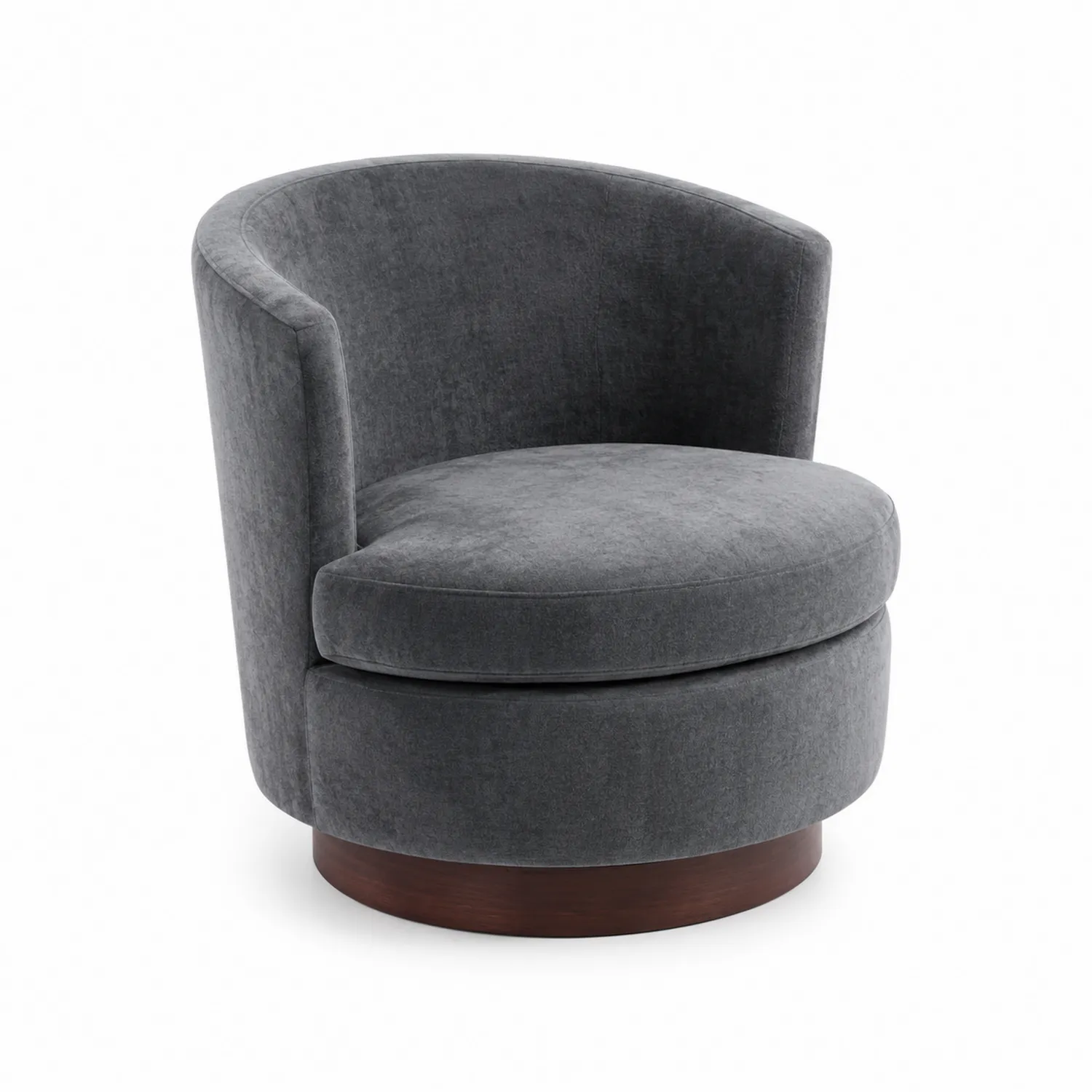 Poltrona in velluto con base in legno-elvexium