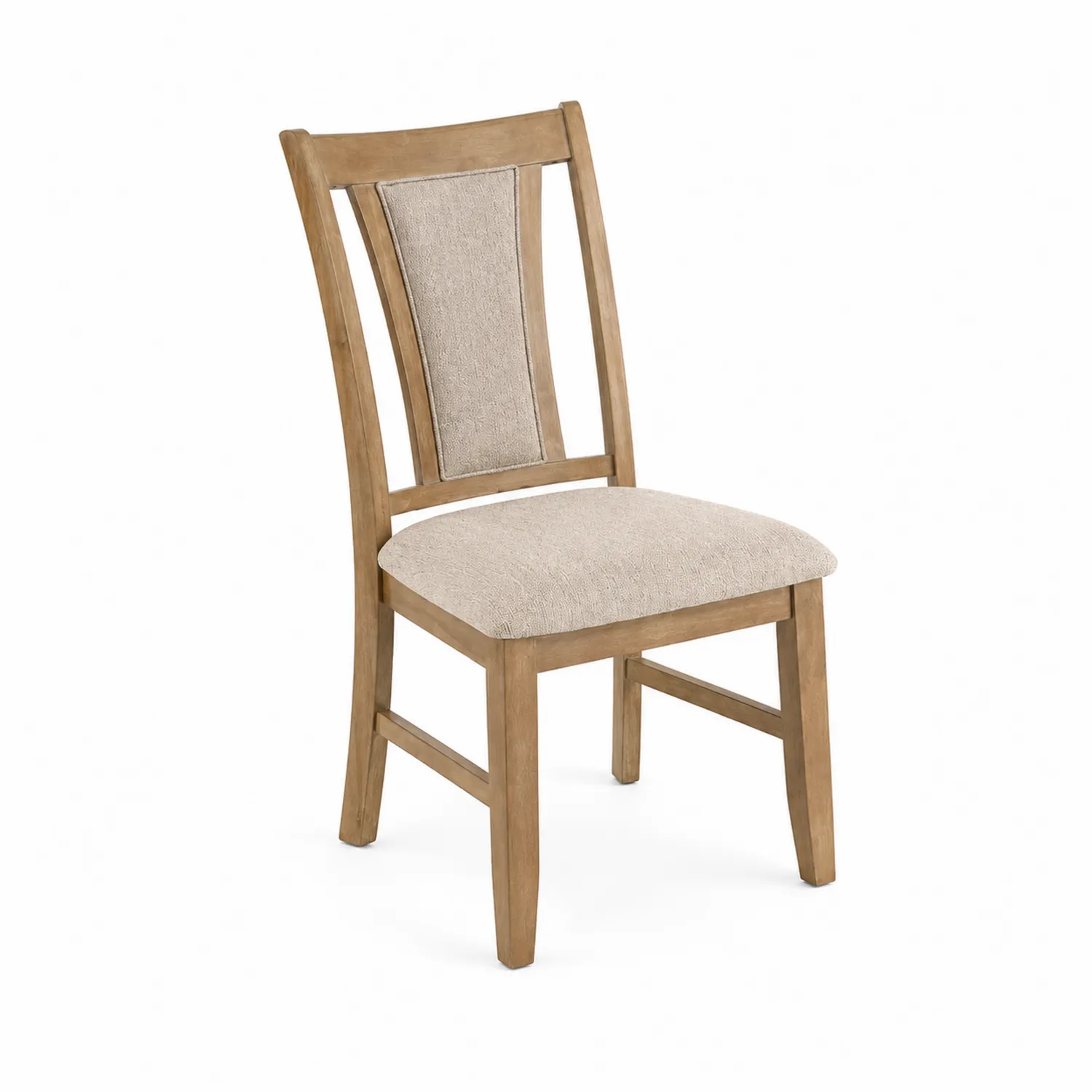 Sedia da pranzo in legno con tessuto beige-elvexium