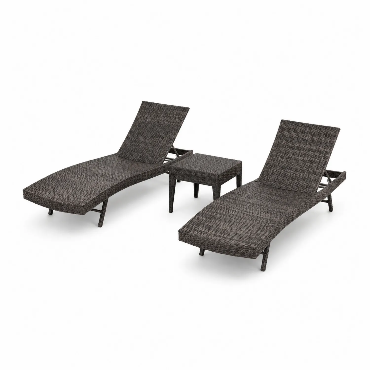 Set sdraio in rattan con tavolino Antracite-elvexium