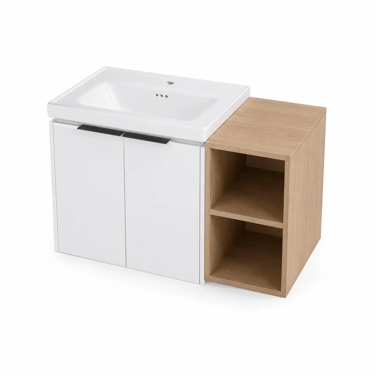 Mobile Sottolavabo con Lavabo in Ceramica e Struttura in Legno MDF-elvexium
