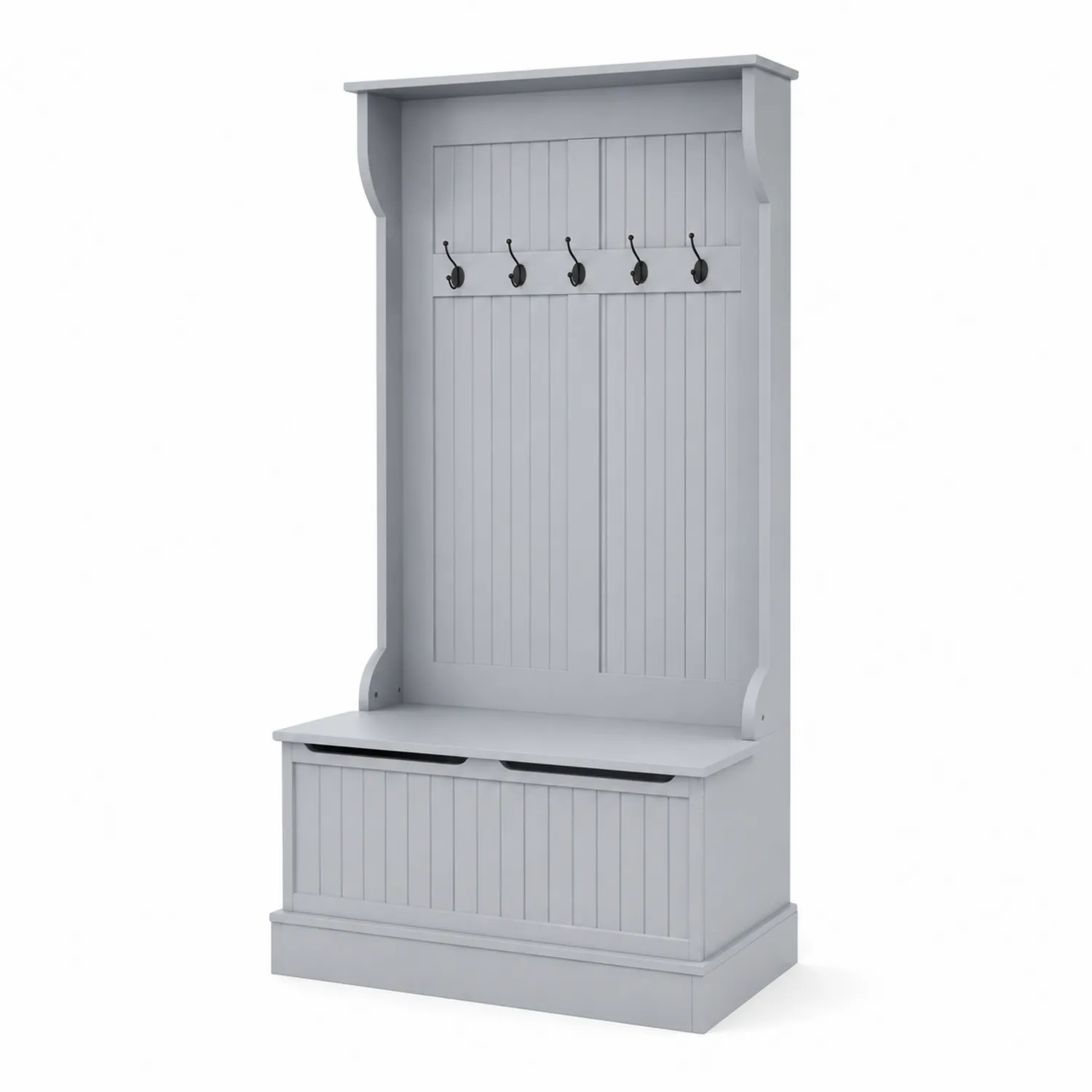 Appendiabiti in Legno con Panca Grigio-elvexium
